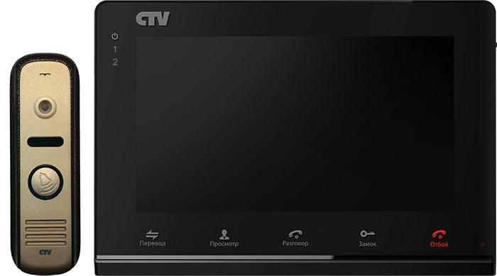 CTV - DP2700IP B (Black/Gold) Комплект цветного IP видеодомофона, в составе: панель CTV - D1000HD BA, монитор CTV - M2700IP B