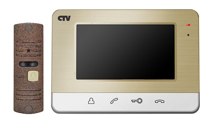 CTV-DP401 CH (Champagne/Bronze) Комплект цветного видеодомофона, в составе: панель CTV-D10NG BR, монитор CTV-M401 CH