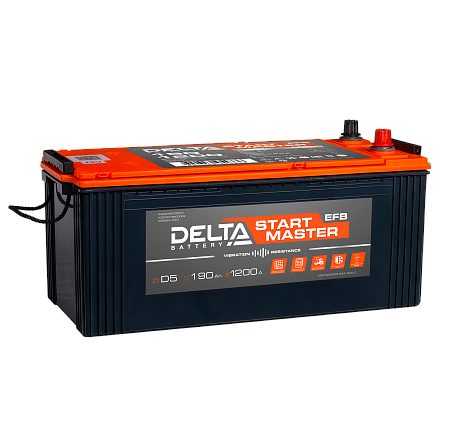 DELTA START MASTER EFB TRUCK Ah 190 L3 стартерная аккумуляторная батарея