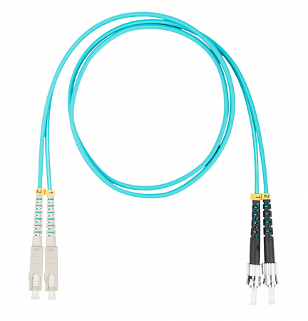 DATAREX SC-ST, дуплекс (duplex) OM3, нг(А)-HF, бирюзовый, 10 м Шнур оптический коммутационный (патч-корд)