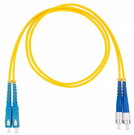 DATAREX SC-FC, дуплекс (duplex) OS2, нг(А)-HF, желтый, 0,5 м Шнур оптический коммутационный (патч-корд)