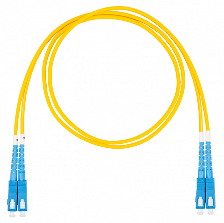 Шнур оптический коммутационный (патч-корд), SC-SC, дуплекс (duplex) OS2, нг(А)-HF, желтый, 0,5 м