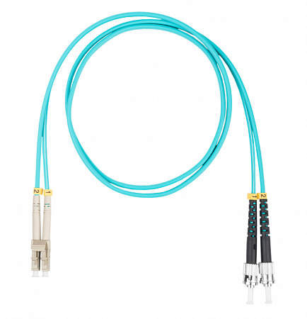 DATAREX LC-ST, дуплекс (duplex) OM3, нг(А)-HF, бирюзовый, 3,0 м Шнур оптический коммутационный (патч-корд)