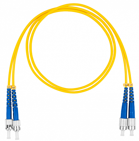 DATAREX FC-ST, дуплекс (duplex) OS2, нг(А)-HF, желтый, 0,5 м Шнур оптический коммутационный (патч-корд)