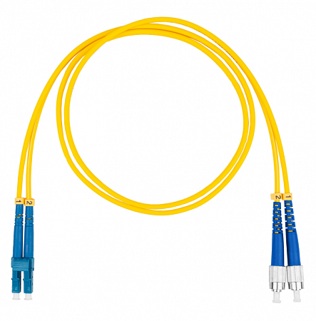 DATAREX LC-FC, дуплекс (duplex) OS2, нг(А)-HF, желтый, 5,0 м Шнур оптический коммутационный (патч-корд)