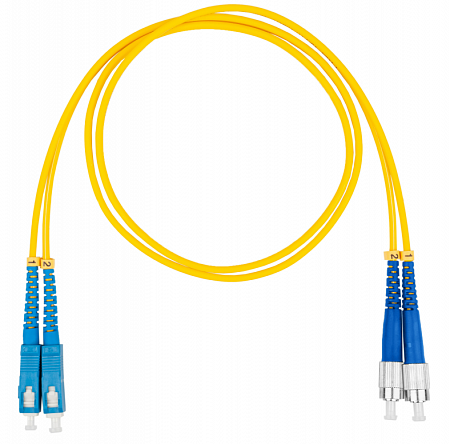 DATAREX SC-FC, дуплекс (duplex) OS2, нг(А)-HF, желтый, 2,0 м Шнур оптический коммутационный (патч-корд)