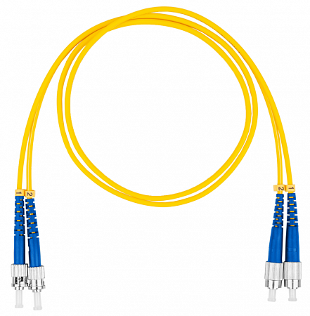 DATAREX FC-ST, дуплекс (duplex) OS2, нг(А)-HF, желтый, 1,0 м Шнур оптический коммутационный (патч-корд)
