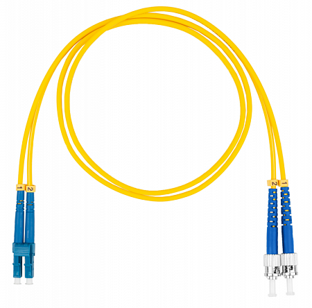 DATAREX LC-ST, дуплекс (duplex) OS2, нг(А)-HF, желтый, 1,5 м Шнур оптический коммутационный (патч-корд)