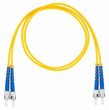 Шнур оптический коммутационный (патч-корд), ST-ST, дуплекс (duplex) OS2, нг(А)-HF, желтый, 1,5 м