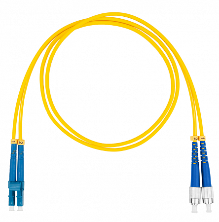 DATAREX LC-FC, дуплекс (duplex) OS2, нг(А)-HF, желтый, 7,0 м Шнур оптический коммутационный (патч-корд)