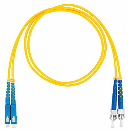 DATAREX SC-ST, дуплекс (duplex) OS2, нг(А)-HF, желтый, 1,0 м Шнур оптический коммутационный (патч-корд)