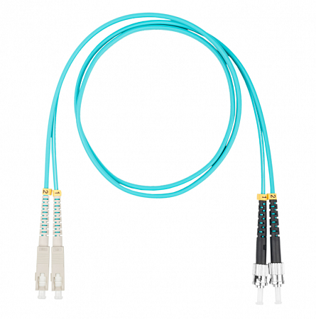 DATAREX SC-ST, дуплекс (duplex) OM3, нг(А)-HF, бирюзовый, 15 м Шнур оптический коммутационный (патч-корд)