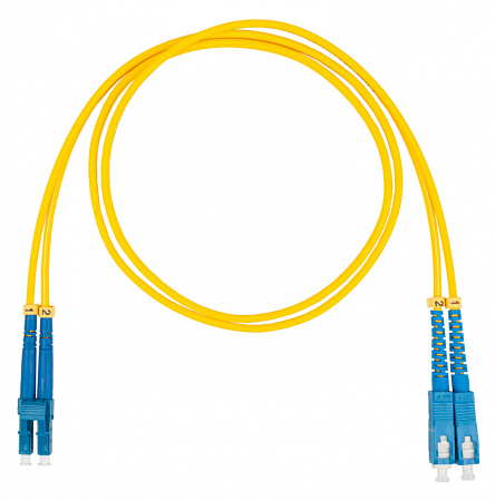 DATAREX LC-SC, дуплекс (duplex) OS2, нг(А)-HF, желтый, 1,5 м Шнур оптический коммутационный (патч-корд)