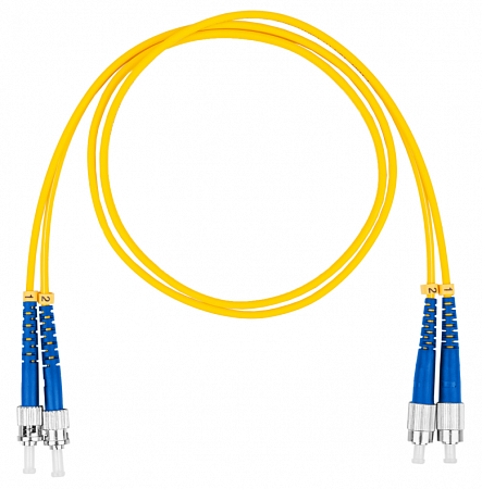 DATAREX FC-ST, дуплекс (duplex) OS2, нг(А)-HF, желтый, 1,5 м Шнур оптический коммутационный (патч-корд)