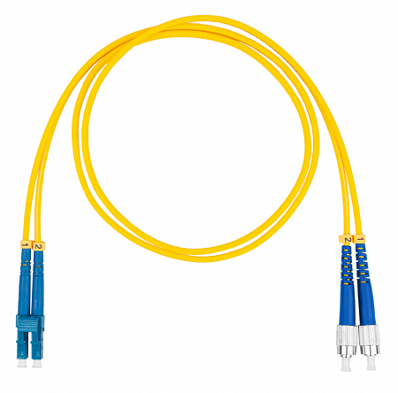 DATAREX LC-FC, дуплекс (duplex) OS2, нг(А)-HF, желтый, 1,0 м Шнур оптический коммутационный (патч-корд)