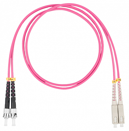 DATAREX SC-ST, дуплекс (duplex) OM4, нг(А)-HF, маджента, 5,0 м Шнур оптический коммутационный (патч-корд)