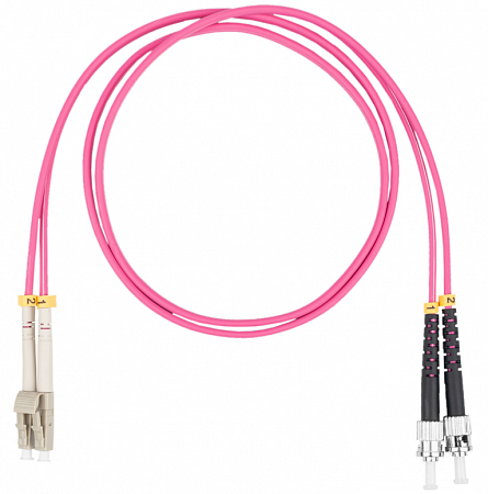 DATAREX LC-ST, дуплекс (duplex) OM4, нг(А)-HF, маджента, 0,5 м Шнур оптический коммутационный (патч-корд)
