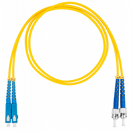 DATAREX SC-ST, дуплекс (duplex) OS2, нг(А)-HF, желтый, 2,0 м Шнур оптический коммутационный (патч-корд), SC-ST