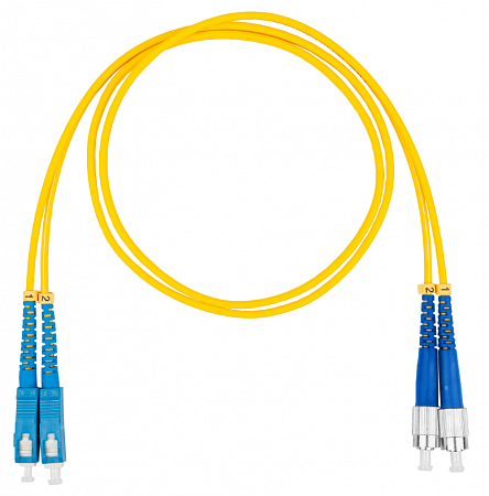 Шнур оптический коммутационный (патч-корд), SC-FC, дуплекс (duplex) OS2, нг(А)-HF, желтый, 7,0 м