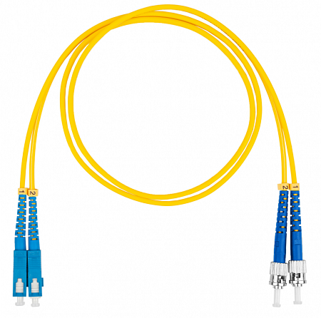 DATAREX SC-ST, дуплекс (duplex) OS2, нг(А)-HF, желтый, 0,5 м Шнур оптический коммутационный (патч-корд)