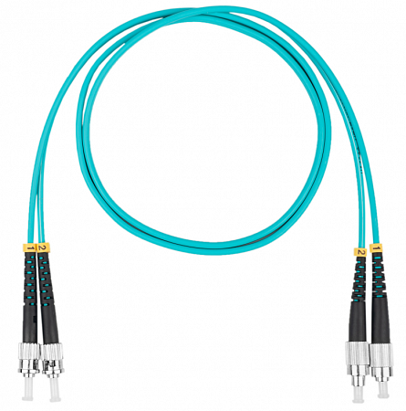 DATAREX FC-ST, дуплекс (duplex) OM3, нг(А)-HF, бирюзовый, 1,0 м Шнур оптический коммутационный (патч-корд)